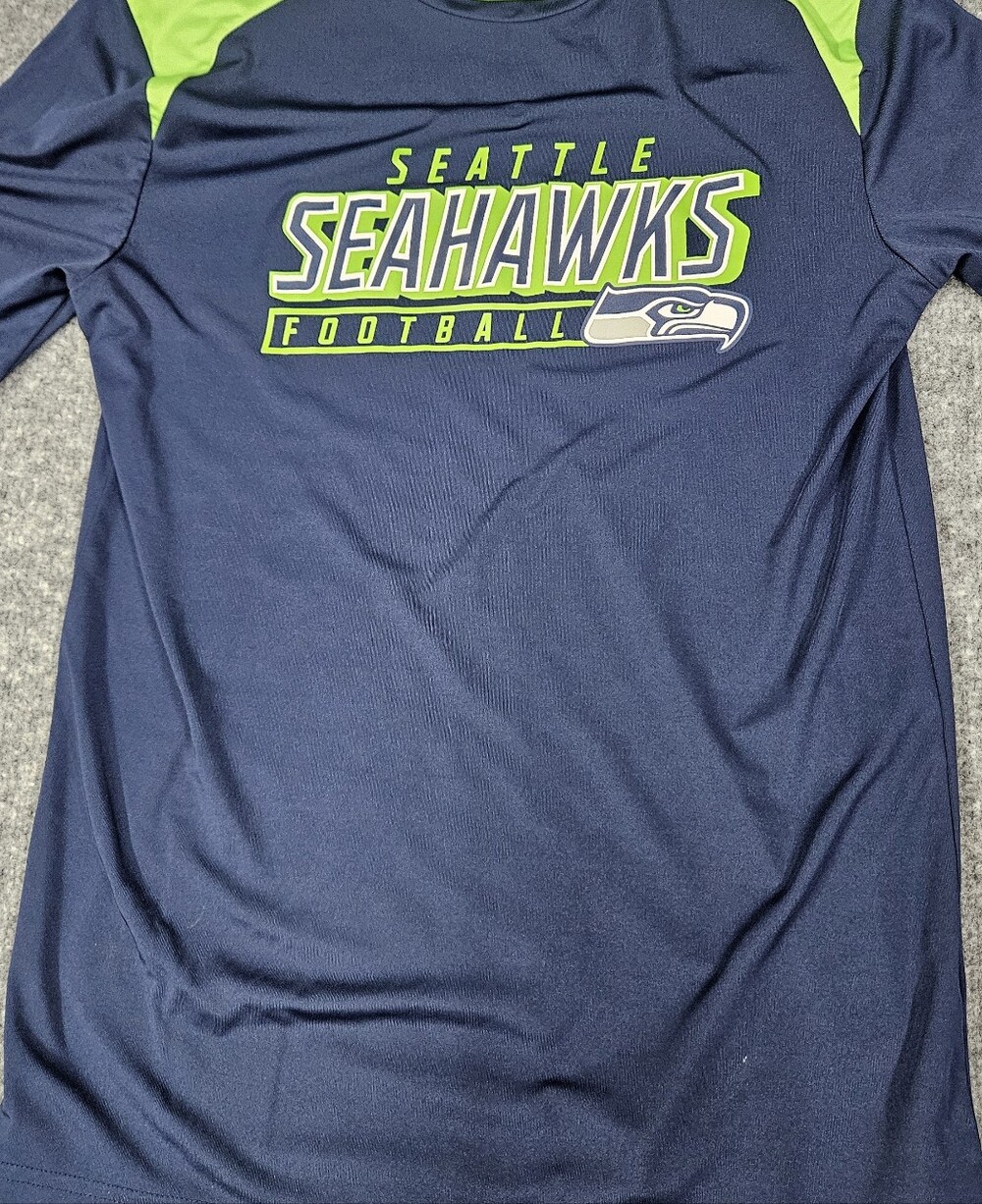 NFL Team Apparel Seattle Seahawks jersey Mens Blue & Green Athletic Jersey Like